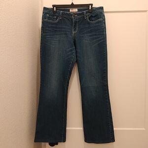 Women's Juniors Stretch Boot Cut Blue Jeans Sise 15 Lei